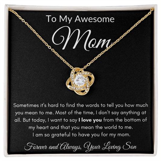 Awesome Mom from Son Love Knot Necklace