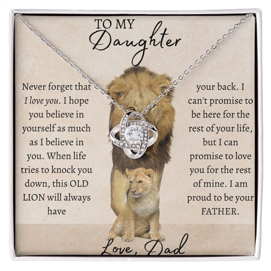 Daughter Love Knot Necklace Love, Dad