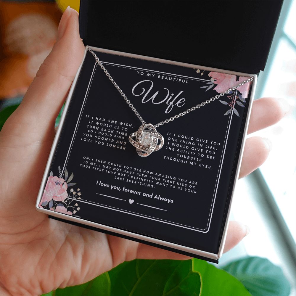 TO MY BEAUTIFUL WIFE LOVE KNOT NECKLACE