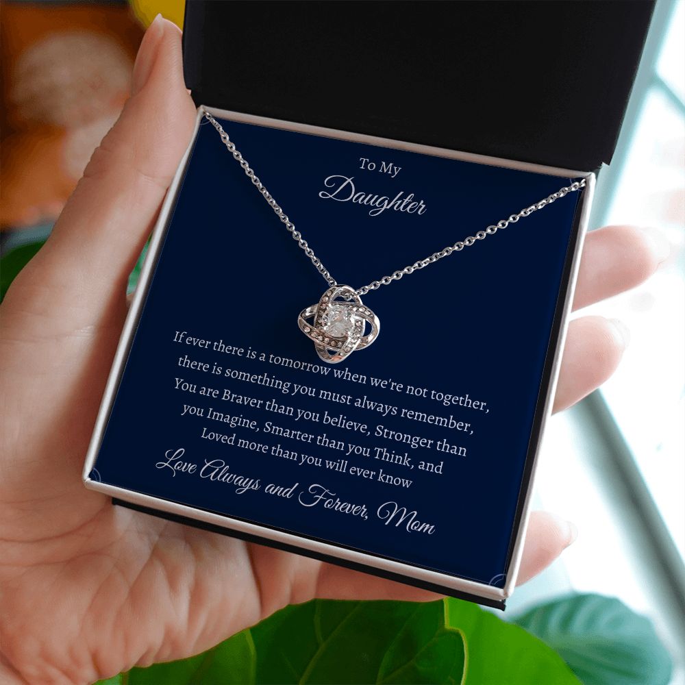 To My Daughter Love Knot Necklace