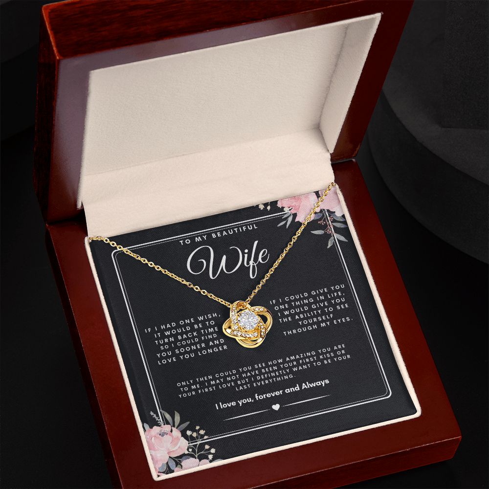 TO MY BEAUTIFUL WIFE LOVE KNOT NECKLACE