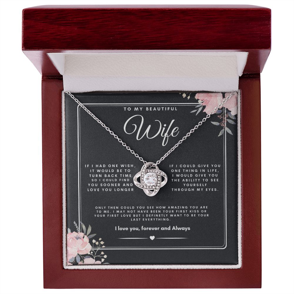 TO MY BEAUTIFUL WIFE LOVE KNOT NECKLACE