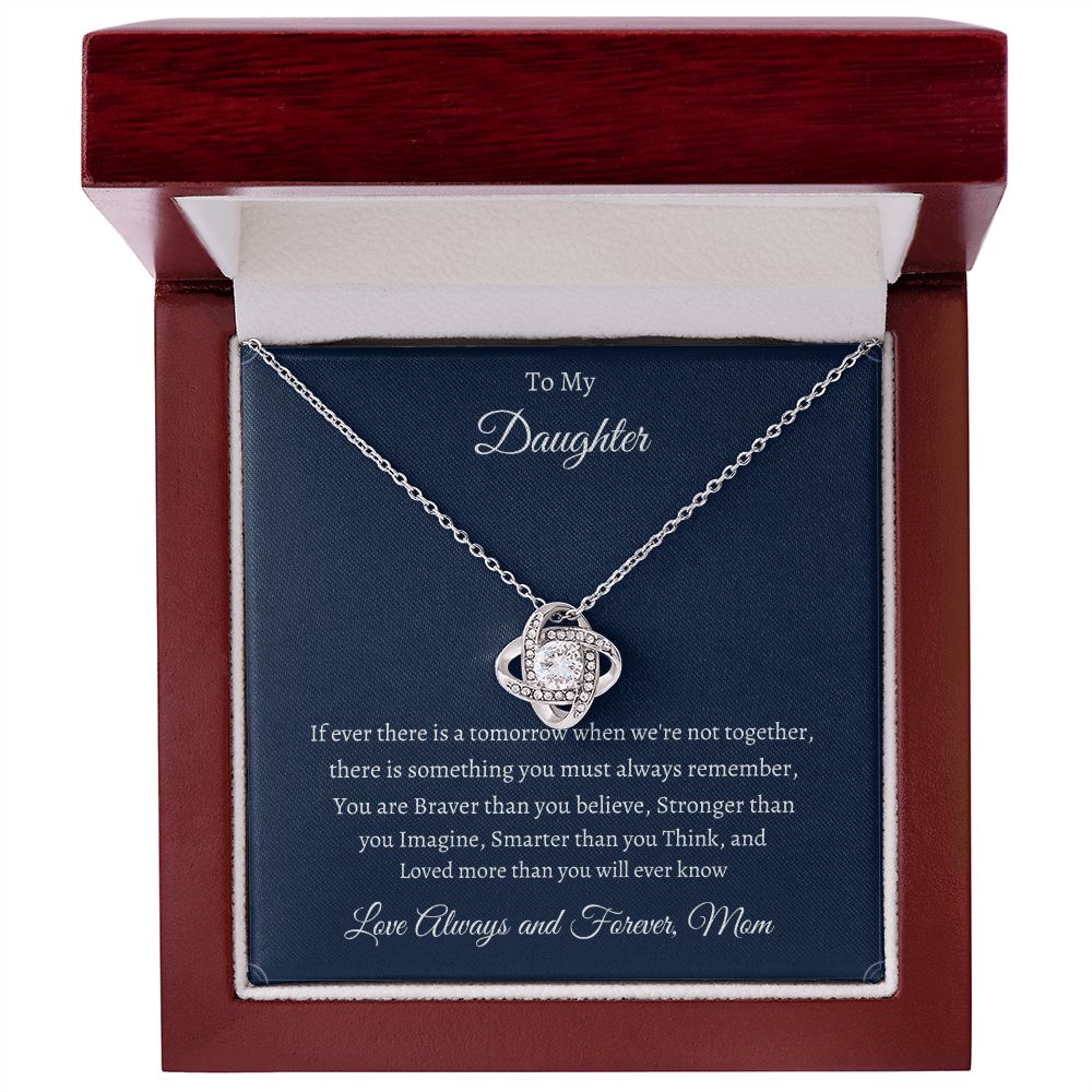 To My Daughter Love Knot Necklace