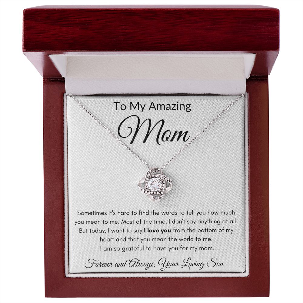 Amazing Mom Love Knot Necklace from Son