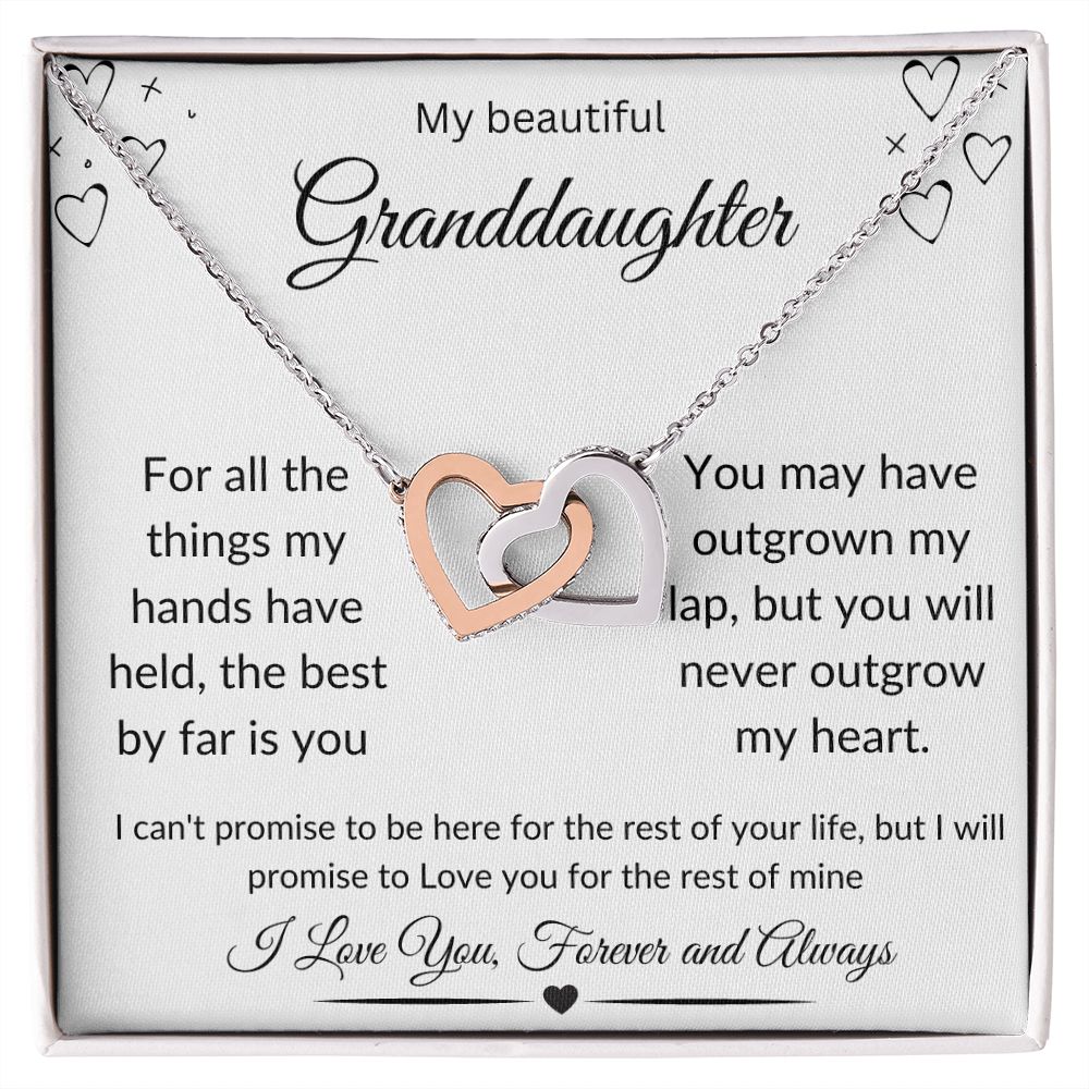 Beautiful Granddaughter Interlocking Hearts Necklace