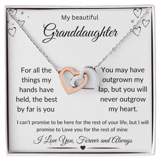 Beautiful Granddaughter Interlocking Hearts Necklace