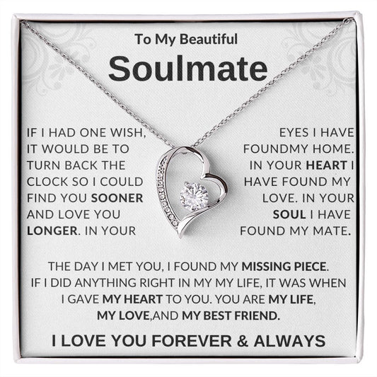 To My Beautiful Soulmate - Forever Love Necklace